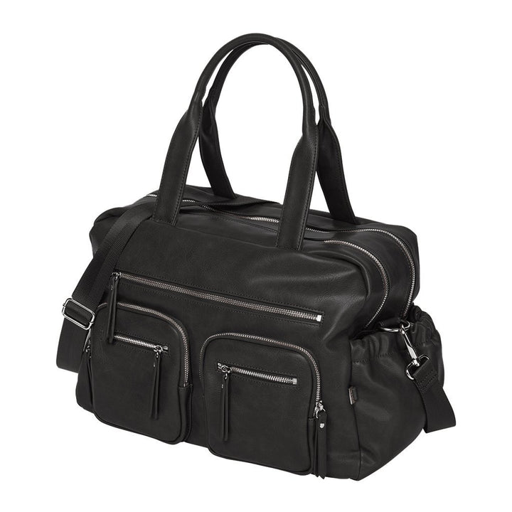 OiOi Faux Leather Carry All Nappy Bag - Black Side