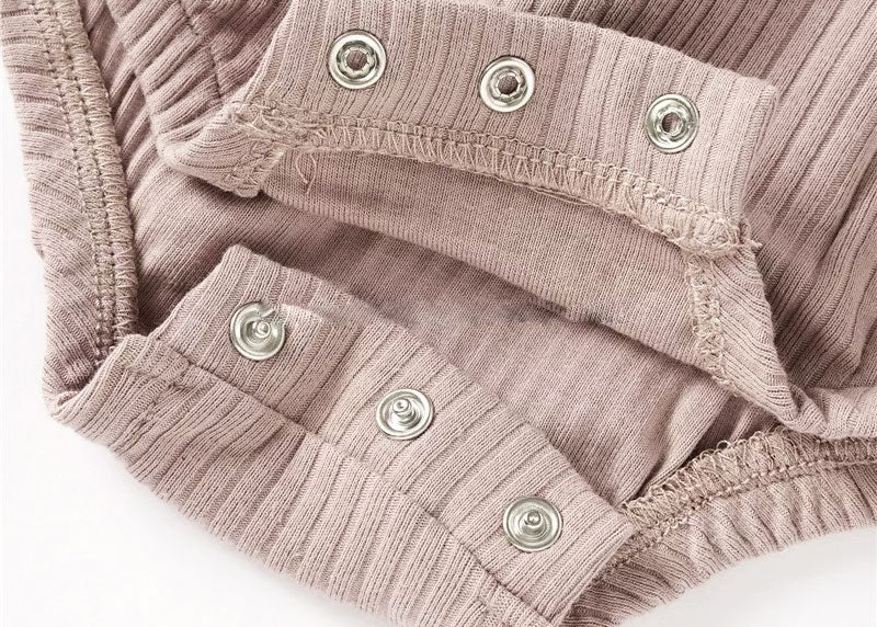 Paris Sleeveless Organic Cotton baby bodysuit Rib Knit - 3 Snap button