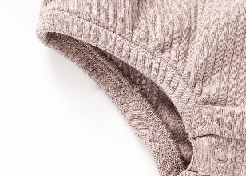 Paris Sleeveless Organic Cotton baby bodysuit Rib Knit - Closeup