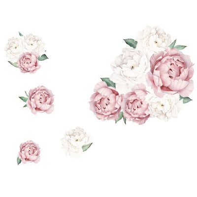 Peony Flowers Wall Stickers finished look