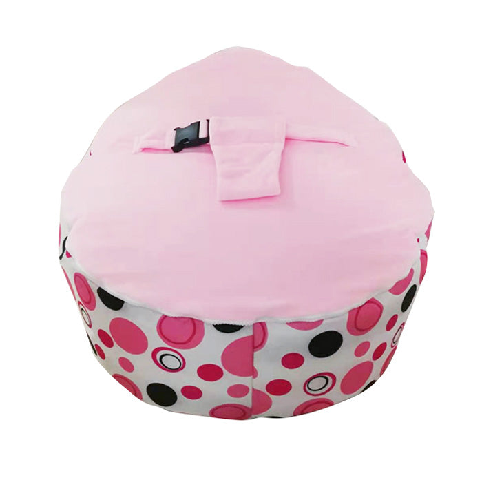 Pink Polka Dot Baby Bean Bag Side