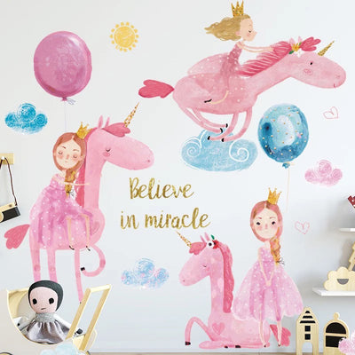 Pink Unicorn Baby Nursery Wall Sticker
