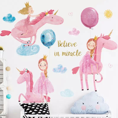 Pink Unicorn Baby Nursery Wall Sticker front