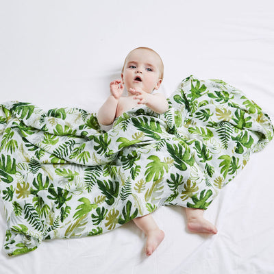 Plant Baby Swaddle Wrap with baby