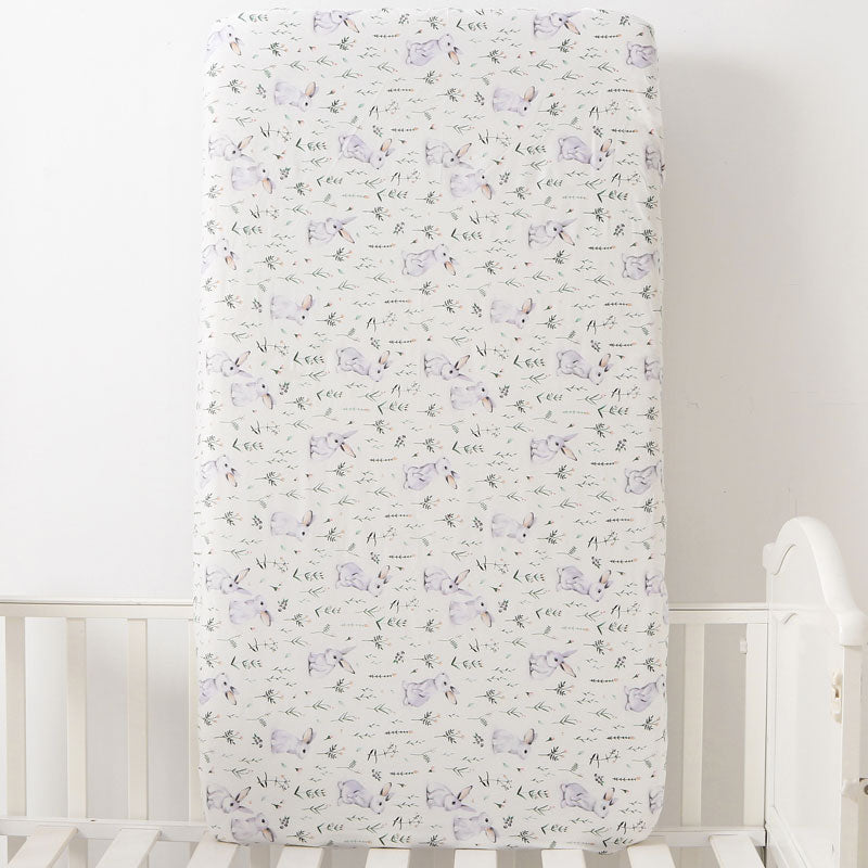 Rabbits Fitted Cot Sheet Front View