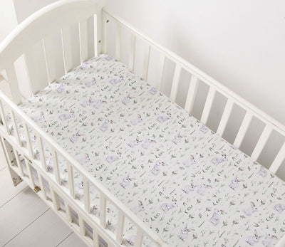 Rabbits Fitted Cot Sheet Side View