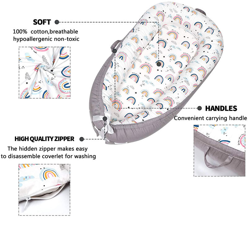 Rainbow Baby Nest Cocoon features