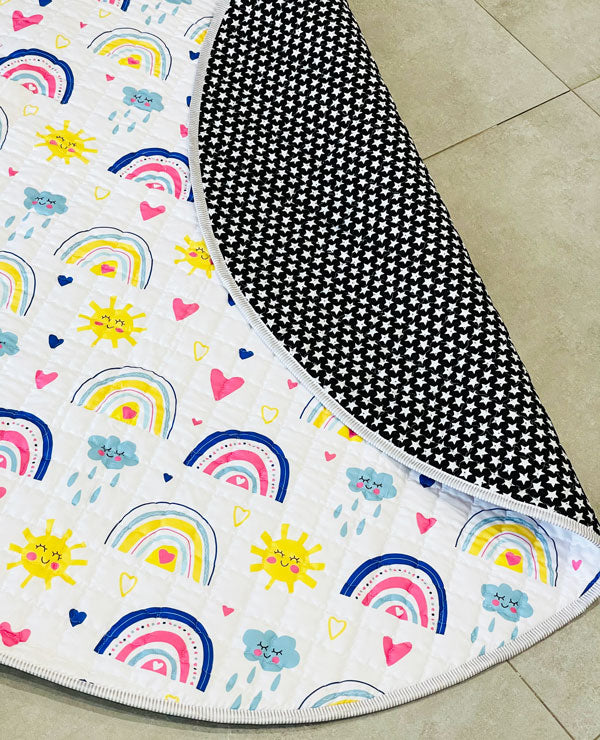 Rainbow Round Baby Play Mat closeup 1