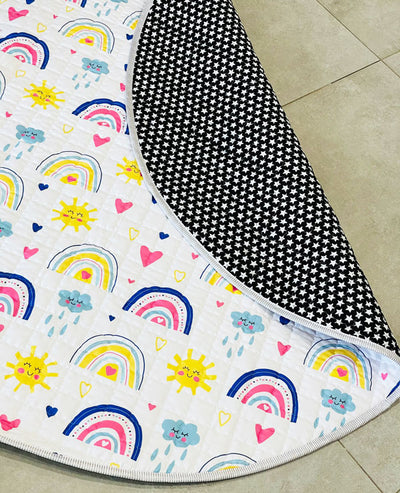 Rainbow Round Baby Play Mat closeup 1
