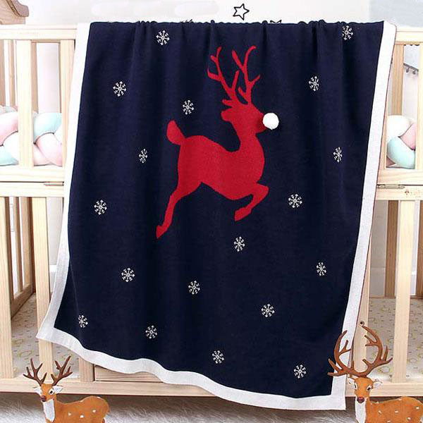 Red Reindeer Baby Blanket