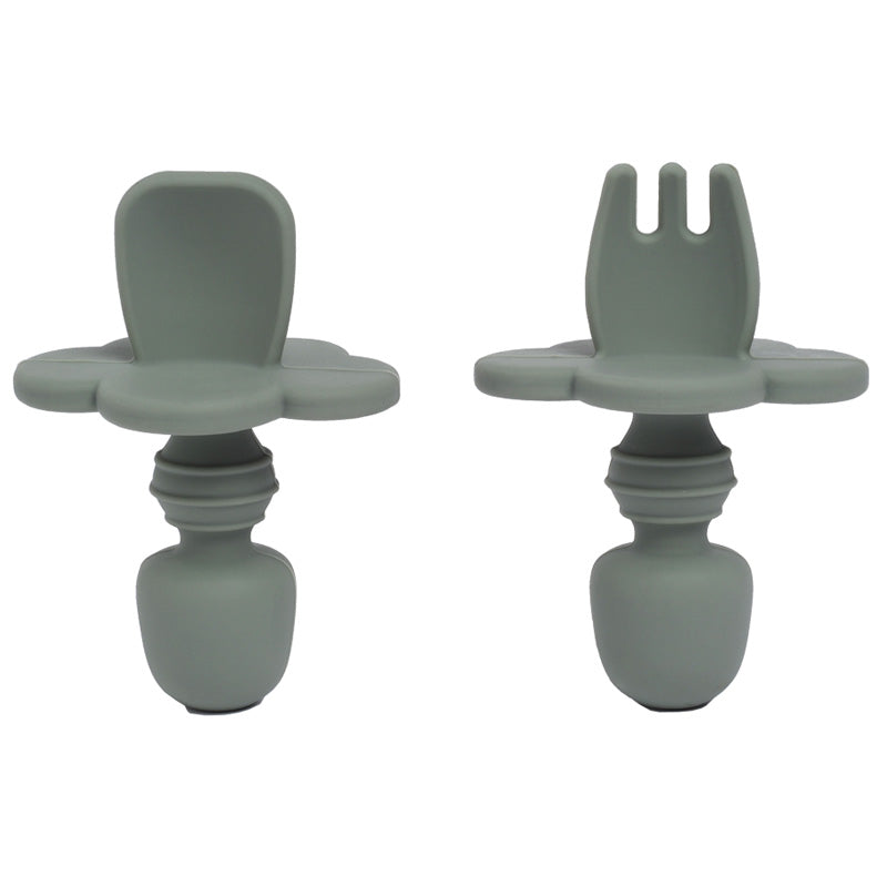 Sage Silicone Baby Feeding Set