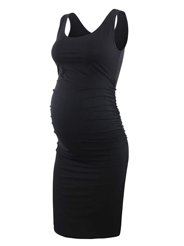 Serene - Black Sleeveless Maternity Dress