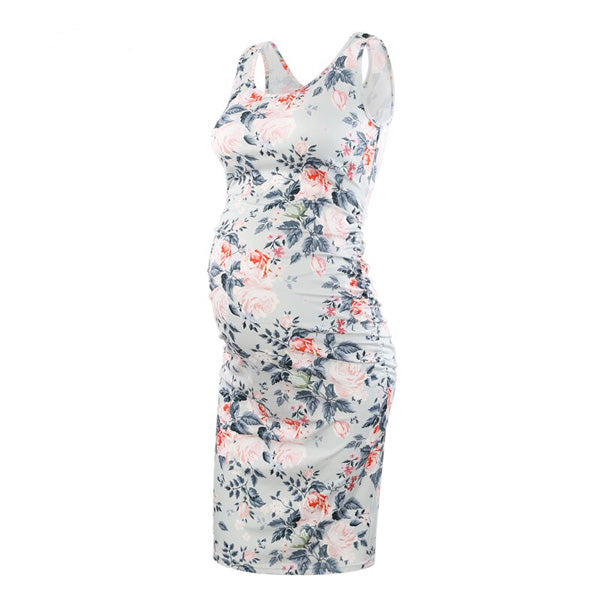 Serene - Floral Sleeveless Maternity Dress