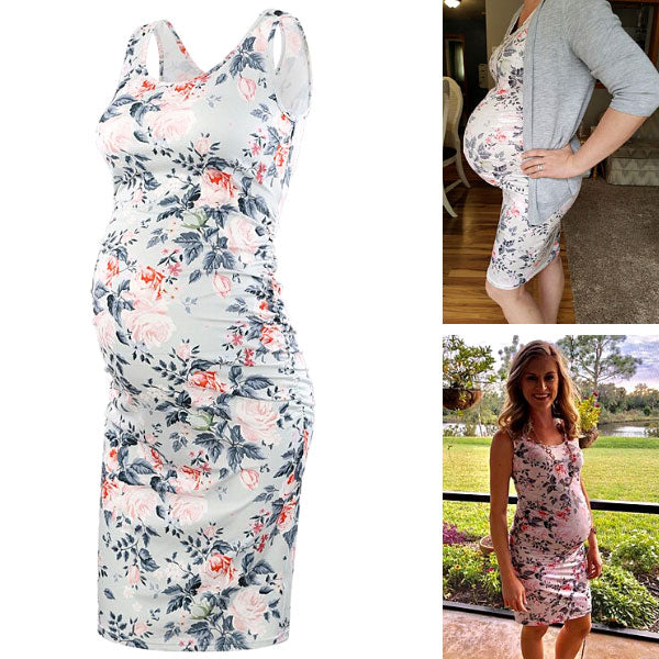 Serene - Pink Sleeveless Maternity Dress
