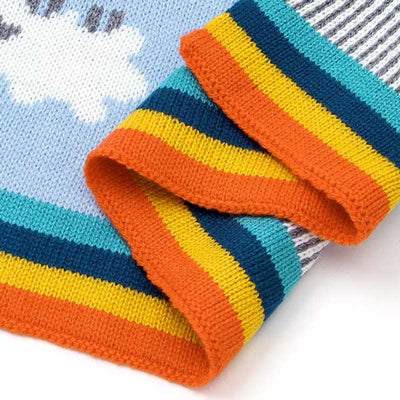 Sheep Blue Baby Blanket Side