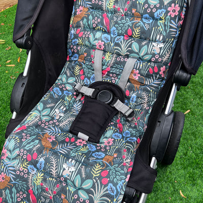 Shrubs & Animals Reversible Pram Liner Side View 1