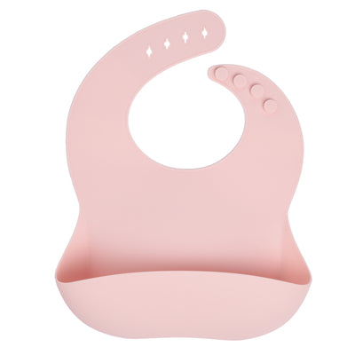Silicone Adjustable Waterproof Baby Bib - Pink Color