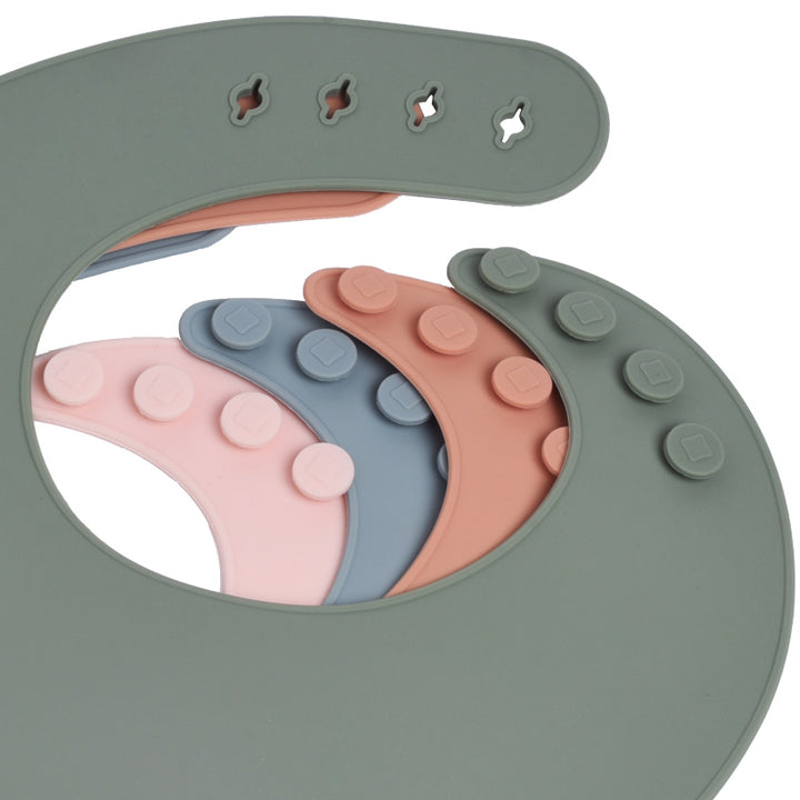 Silicone Adjustable Waterproof Baby Bib Closeup