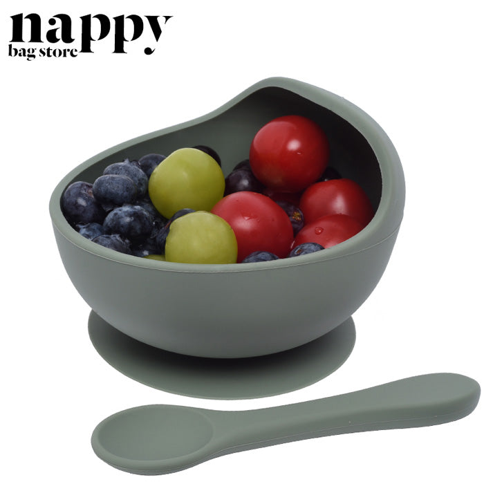 Silicone Suction Baby Bowl & Spoon Set with Fruits
