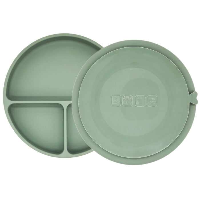 Silicone Suction Divided Feeding Plate Backside