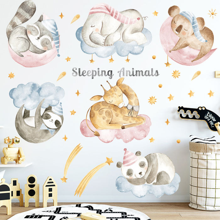 Sleeping Animals Baby Nursery Wall Sticker Main
