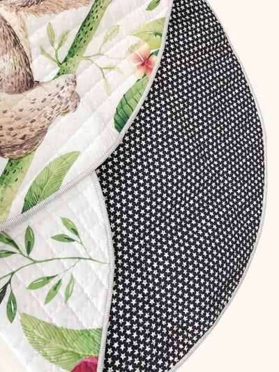 Sloths Round Cotton Baby Play Mat 150-150 cm backside 2