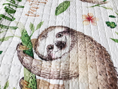 Sloths Round Cotton Baby Play Mat 150-150 cm closeup