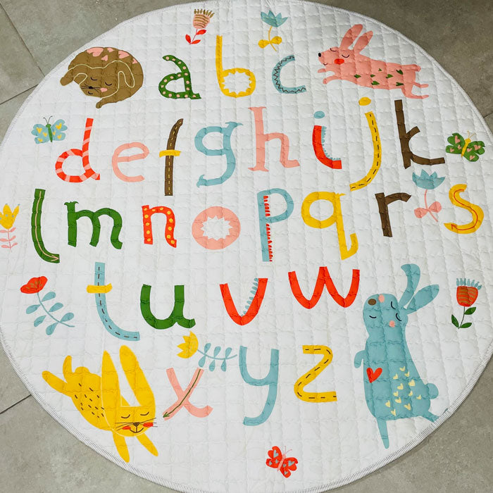 Small Letters Round Baby Play mat 150 cm diameter Front