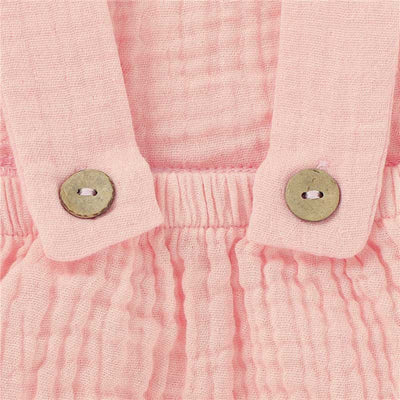 Soul Sleeveless Baby Romper with Pockets Organic Cotton - Pink Backside closeup