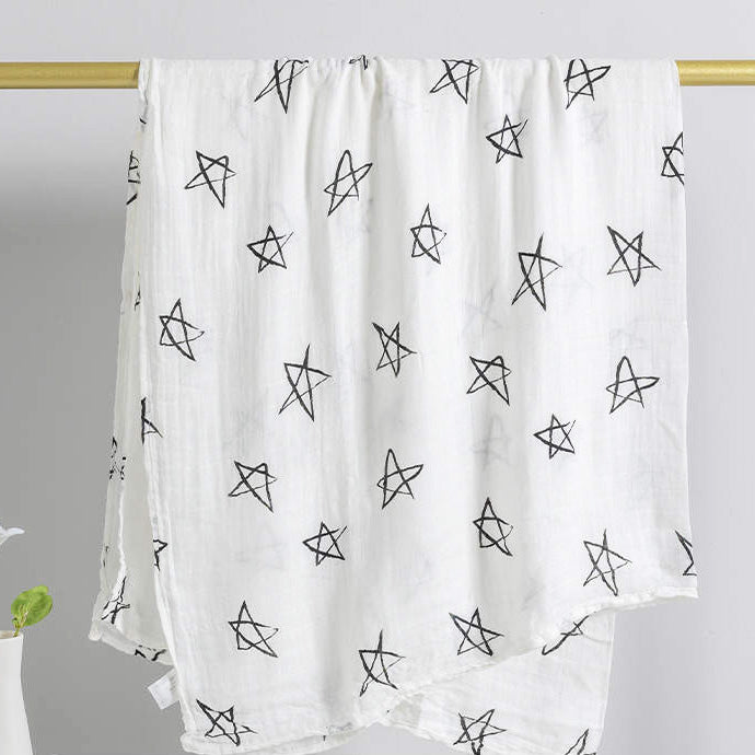 Stars Bamboo Baby Swaddle Wrap - 120 cm Diameter