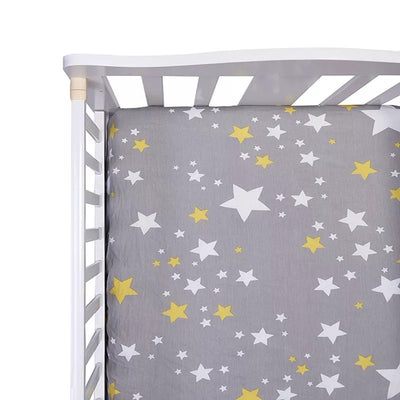 Stars Fitted Cotton Cot Sheet front