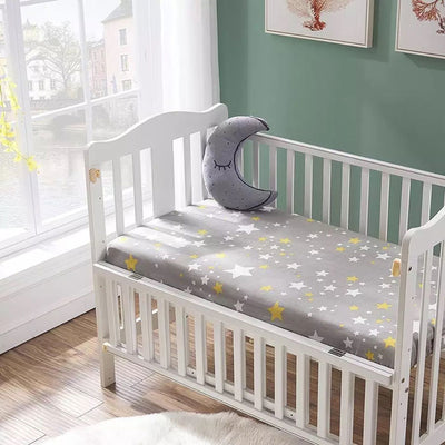 Stars Fitted Cotton Cot Sheet in cot