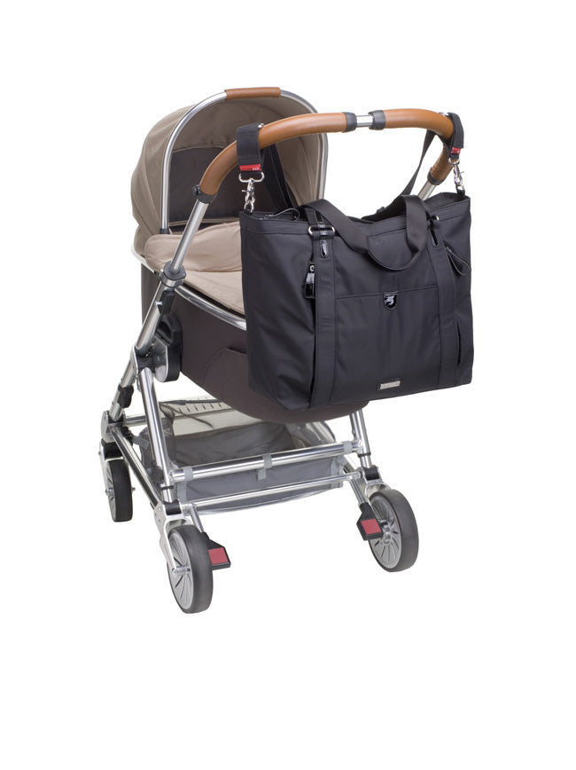 Storksak Cleo Black and Mini Fix Nappy Bag