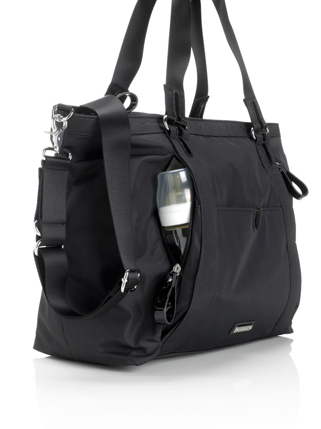 Storksak Cleo Black and Mini Fix Nappy Bag