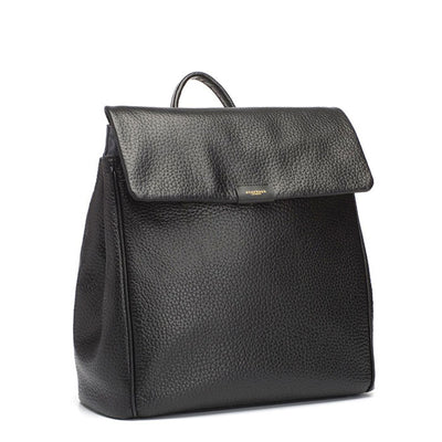 Storksak St James Leather Black Nappy Bag Backpack
