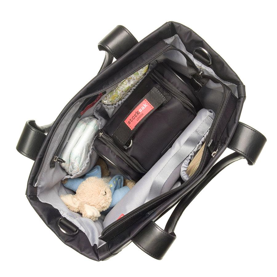 Storksak Eliza Black Nappy Bag Inside
