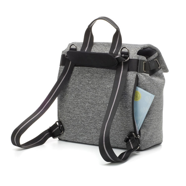 Storksak St James Scuba Grey Marl Backpack Nappy Bag backside