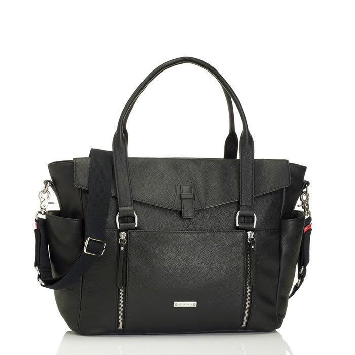 Storksak Emma Leather Black Nappy Bag