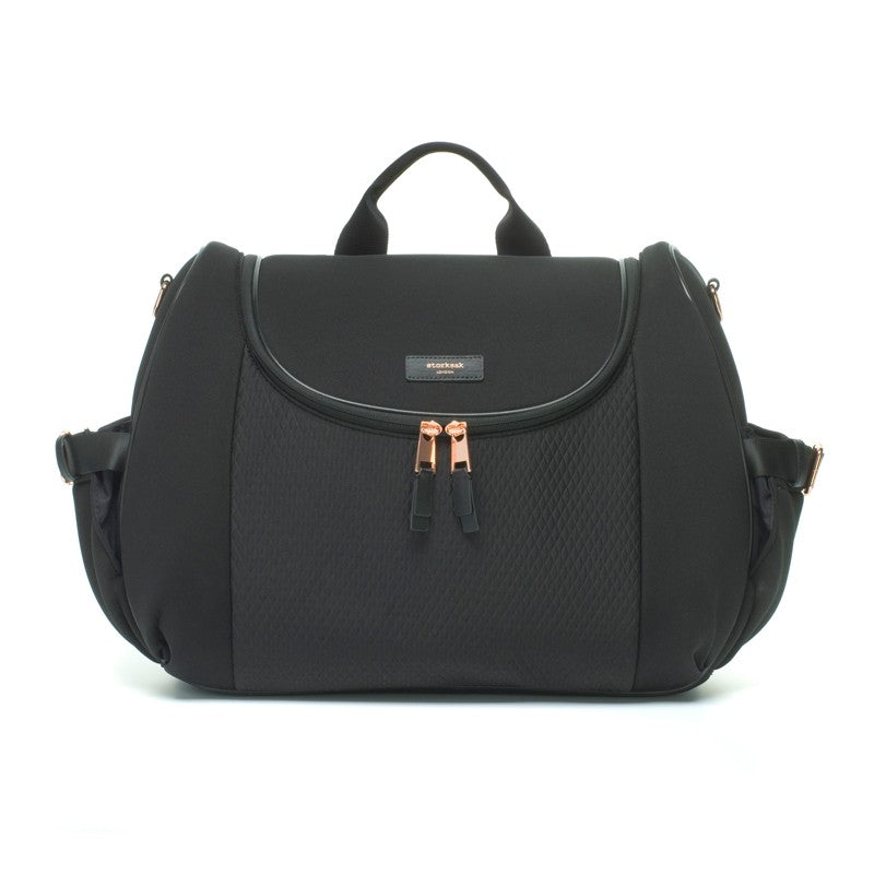 Storksak Poppy Luxe Black Scuba Nappy Bag