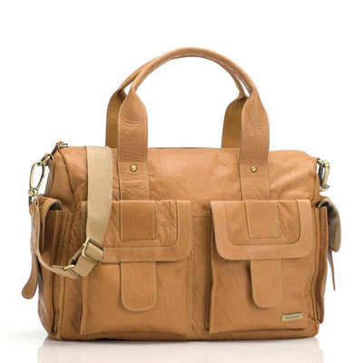 Storksak Sofia Leather Tan Nappy Bag