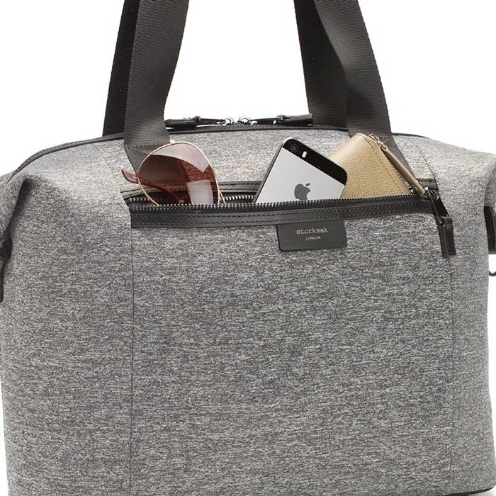 Stevie Luxe Grey Marl Scuba Nappy Bag