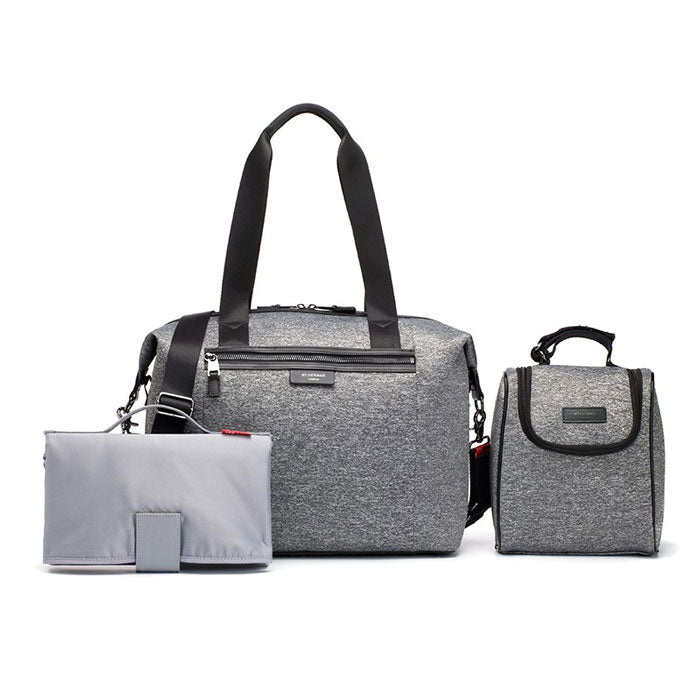 Stevie Luxe Grey Marl Scuba Nappy Bag