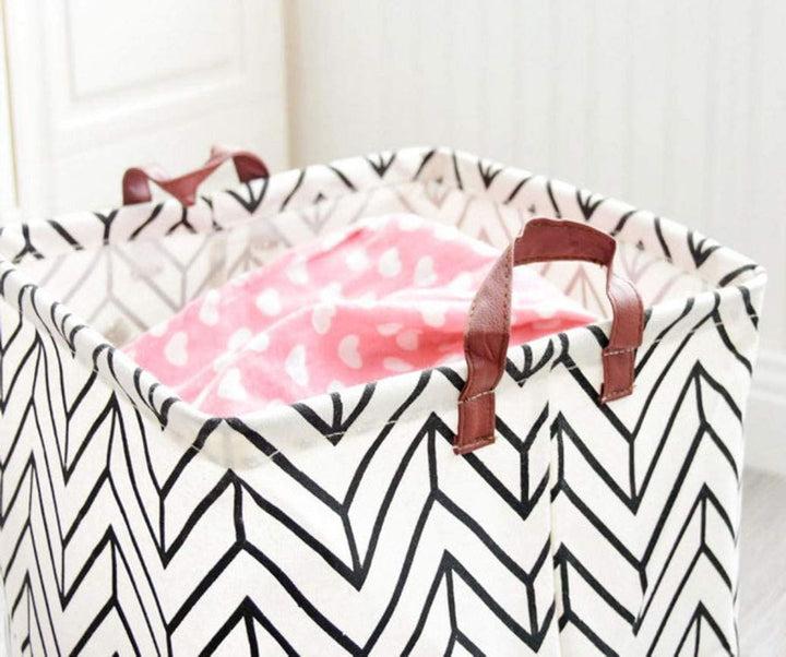 Stripes Square Collapsible Canvas Toy Storage Box