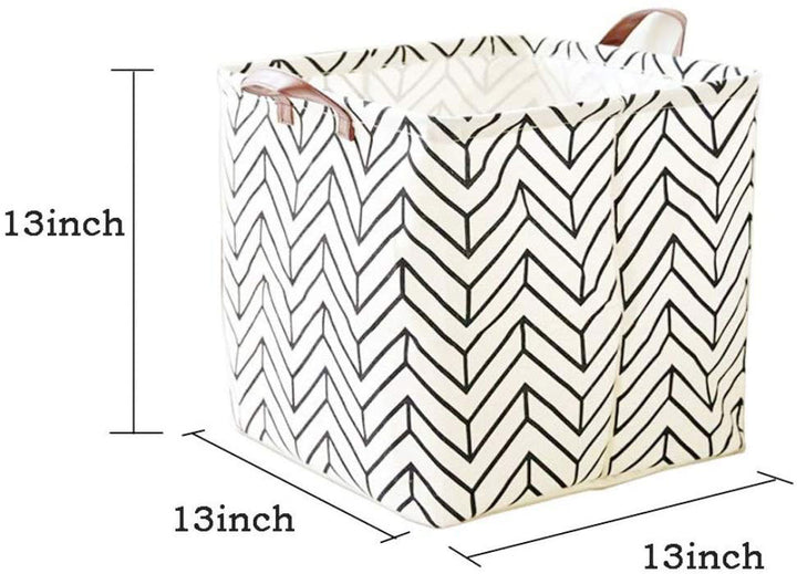 Stripes Square Collapsible Canvas Toy Storage Box Size