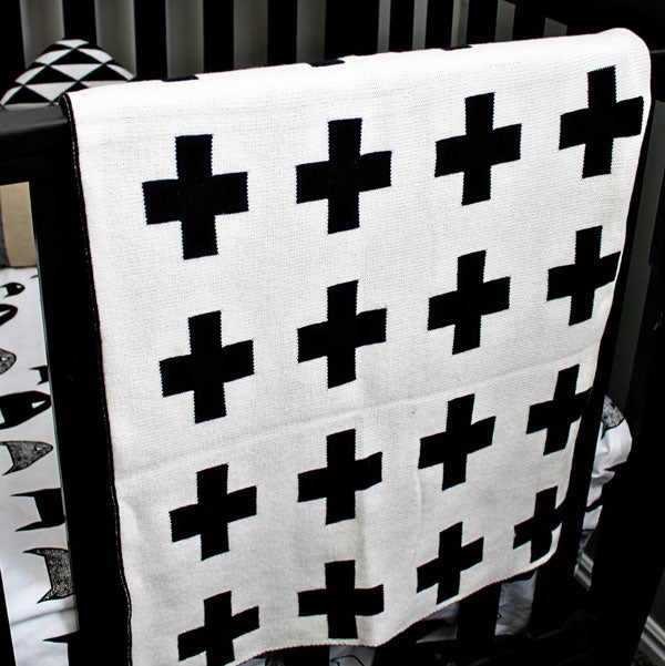 Swiss Cross Reversible Baby Blanket