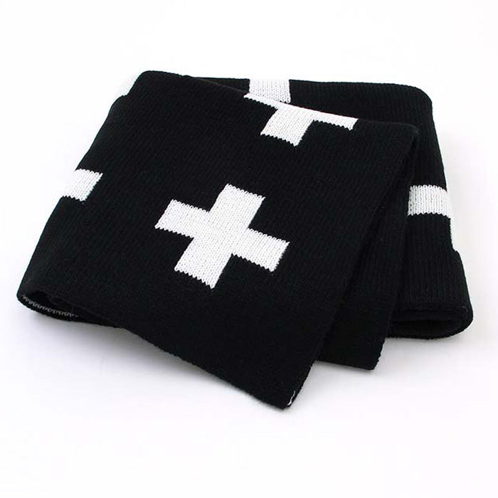 Swiss Cross Baby Blanket fold