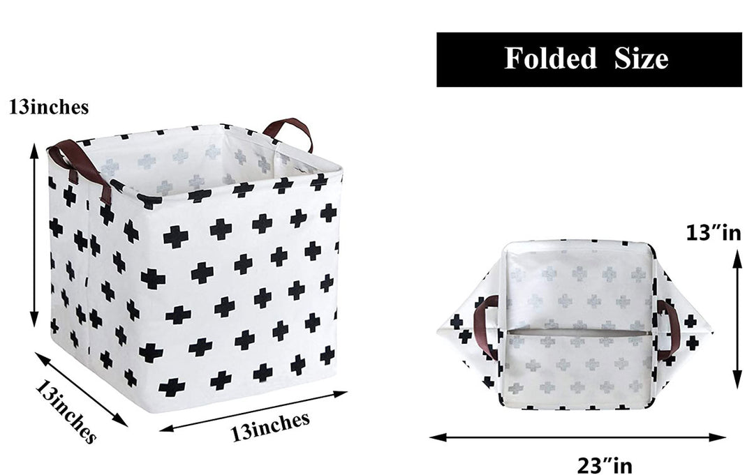 Swiss Cross Square Collapsible Canvas Toy Storage Box Size
