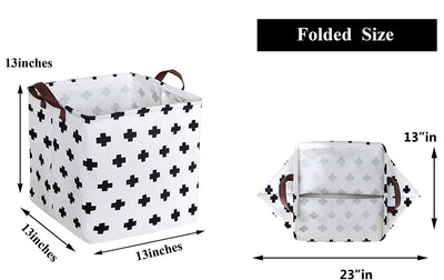 Swiss Cross Square Collapsible Canvas Toy Storage Box Size