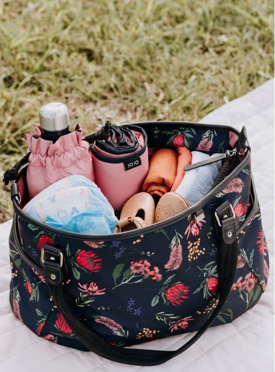 OiOi Botanical Navy Tote Nappy Bag