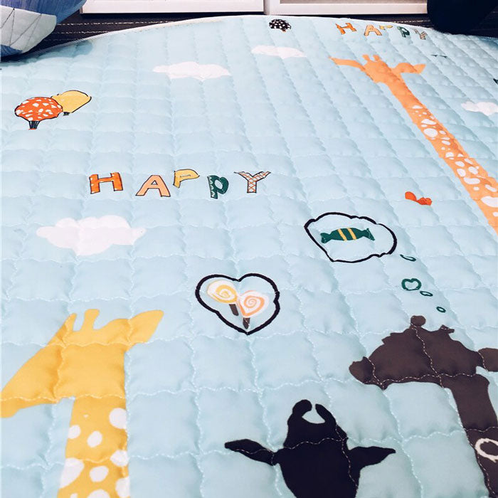 Tall Giraffes Baby Play Mat print closeup